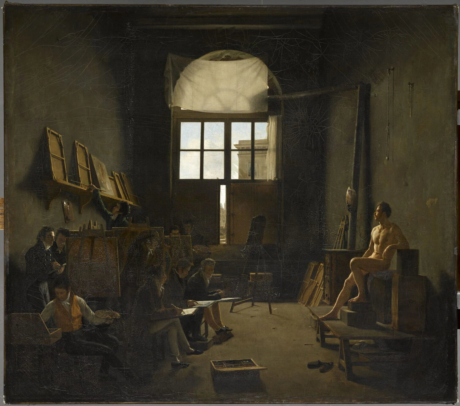 Intérieur de l'atelier de David au Collège des Quatre Nations (aujourd'hui Institut de France), à Paris - Léon-Matthieu Cochereau