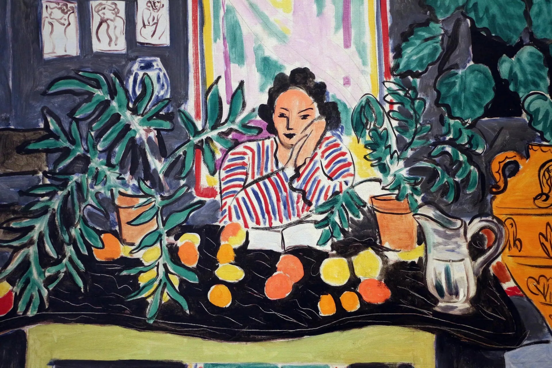 Intérieur au vase étrusque - Henri Matisse image 1 copie peinte à la main à l’huile