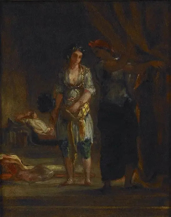 Intérieur de harem à Oran - Eugène Delacroix image 2 copie de tableau peinte à la main