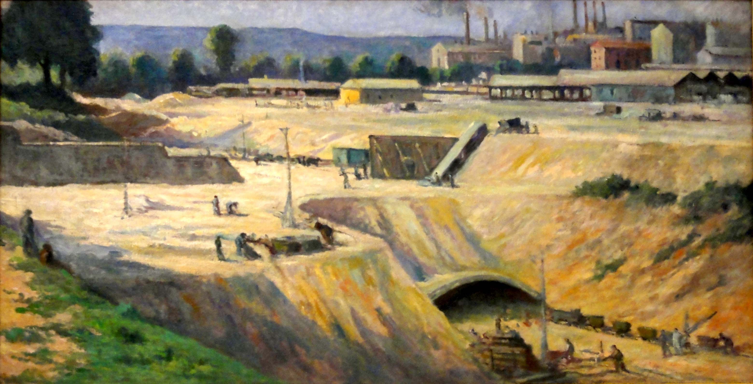 Issy-les-Moulineaux chantier pour la construction du métro - Maximilien Luce - Alpha Reproduction
