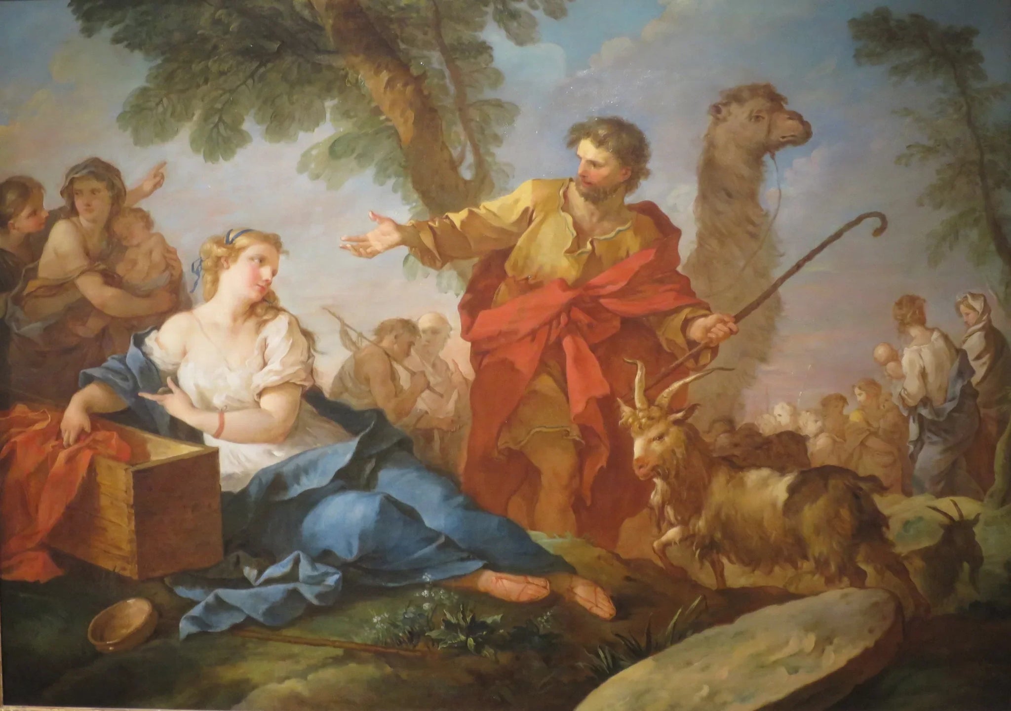 Jacob et Rachel quittent la maison de Laban - Charles-Joseph Natoire image 1 reproduction de peinture à l’huile