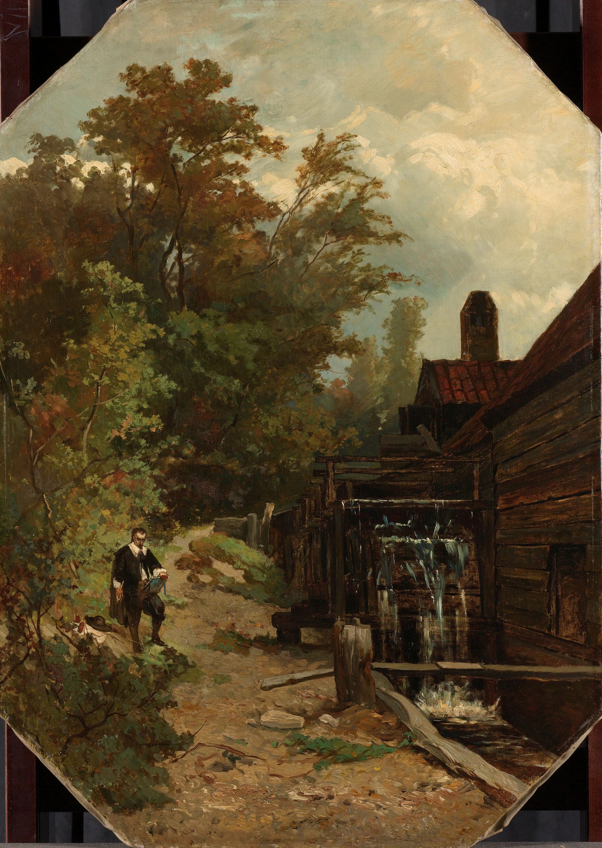 Jacob van Ruisdael, dessinant un moulin à eau - Gerard Bilders