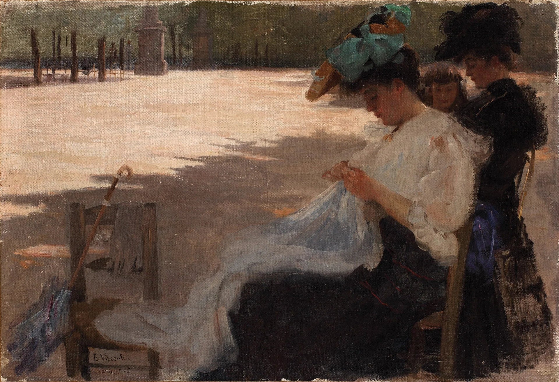 Jardin du Luxembourg - Eliseu Visconti image 1 copie peinte à la main à l’huile