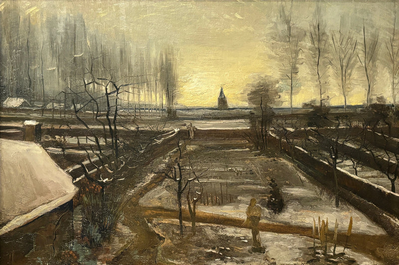 הגן של הכנסייה בנואנן תחת השלג - Vincent van Gogh