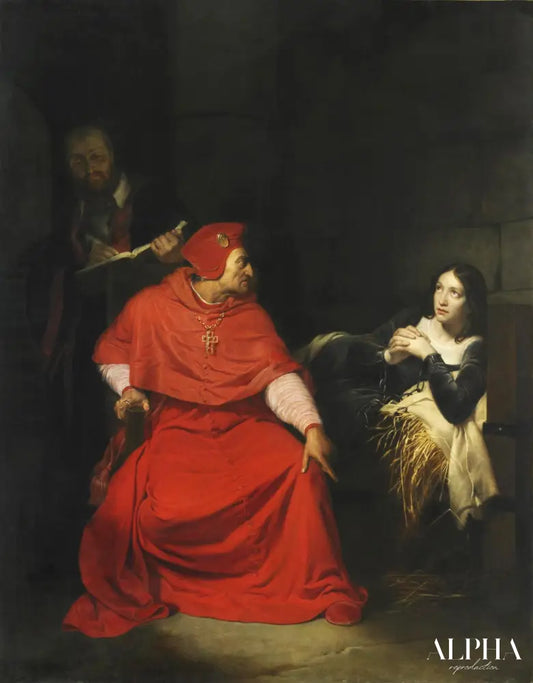 Jeanne d'Arc malade est interrogée dans sa prison par le cardinal de Winchester - Paul Delaroche - Reproductions de tableaux et peintures haut de gamme