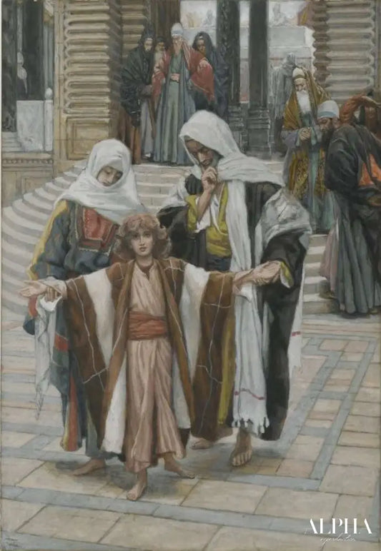 Jesus retrouvé dans le temple - James Tissot - Reproductions de tableaux et peintures haut de gamme