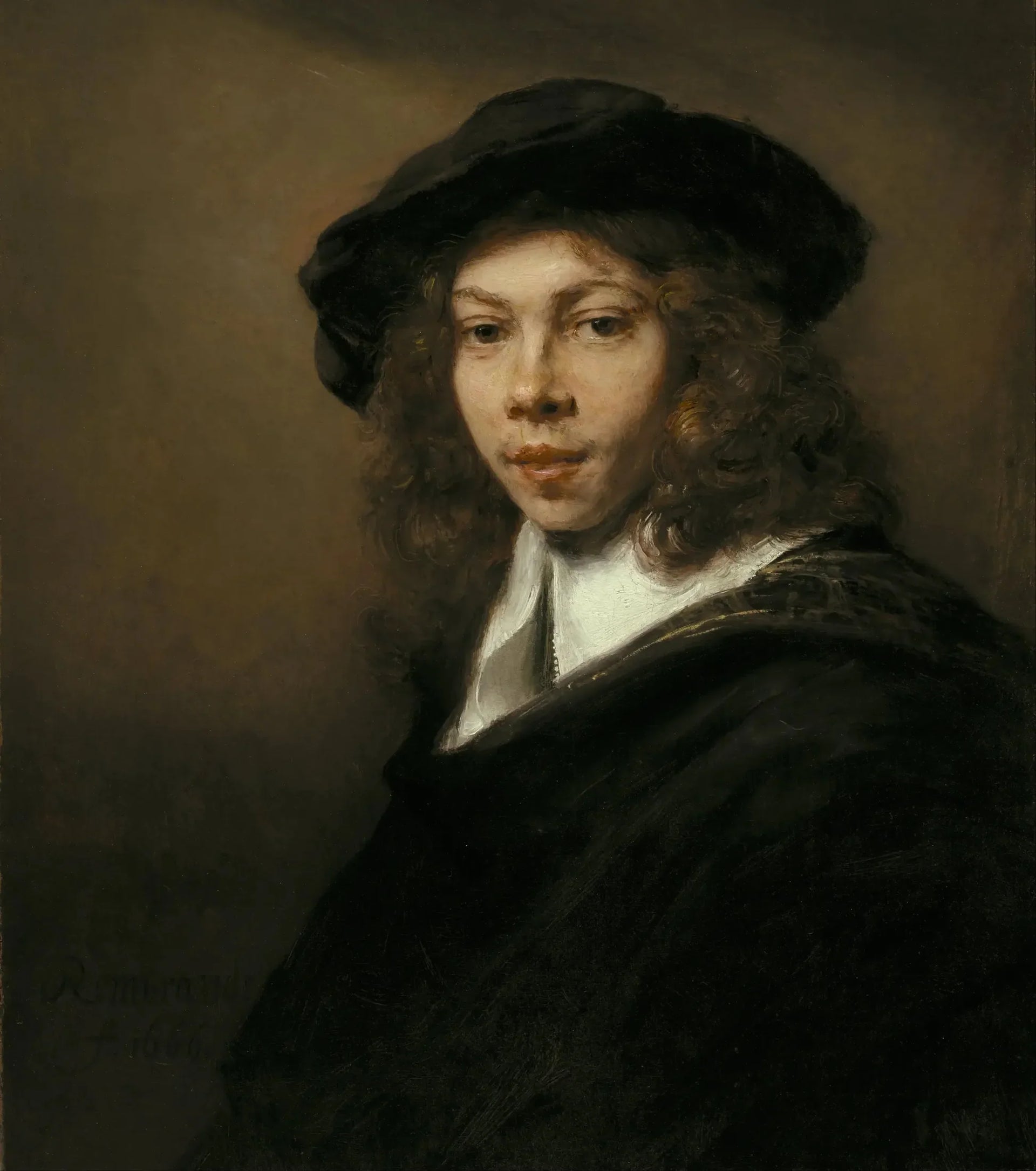 Jeunesse au bonnet noir - Rembrandt image 1 reproduction artisanale de tableau