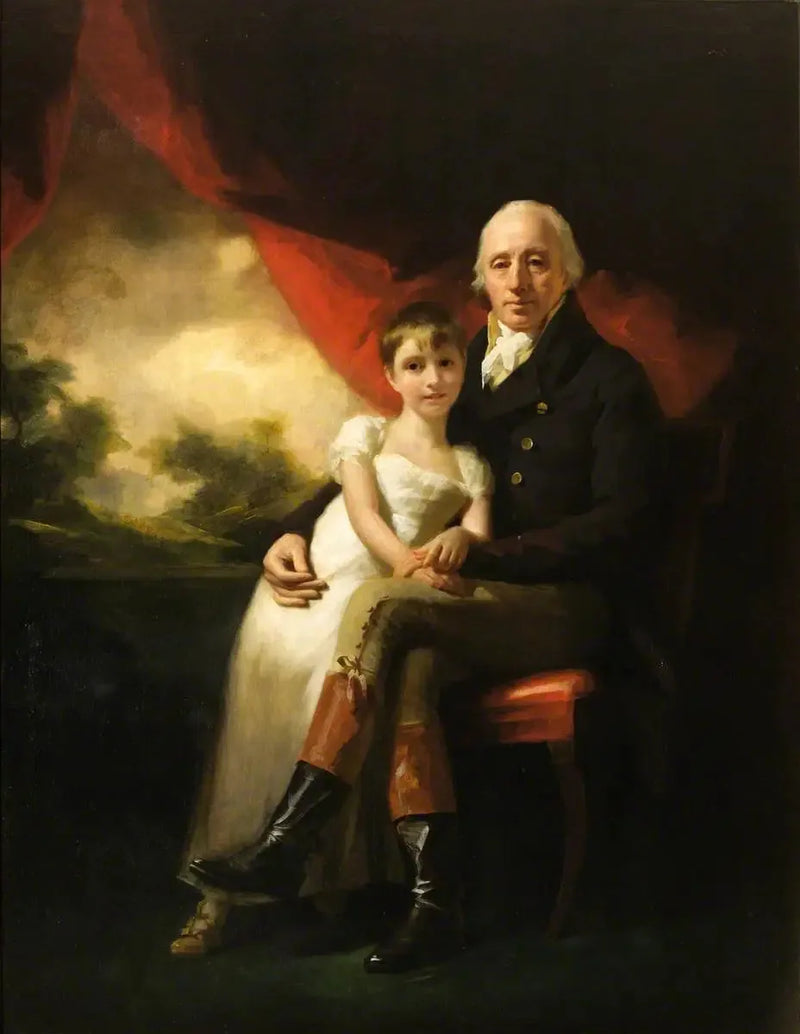 ג'ון סטירלינג דה קיפנדייב (1742–1816) וילדתו הצעירה ביותר, ג'יין וילהלמינה (1804–1859) - הנרי רייבור