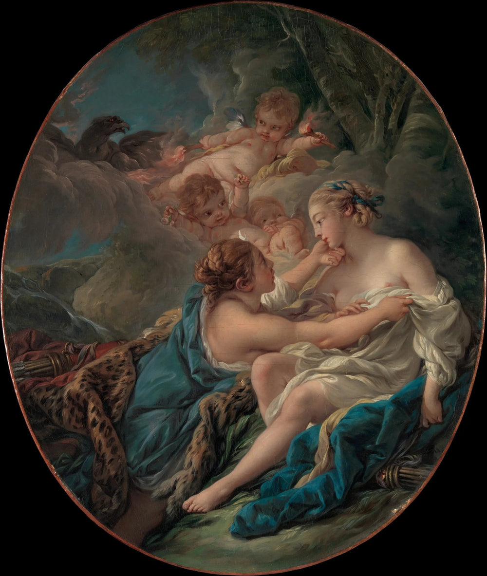 Jupiter, sous les traits de Diane et de Callisto - François Boucher image 1 tableau peint à l’huile sur toile