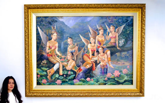 Kinnaree goddess - Sukit | 170 x 120 cm Reproductions de tableaux à la peinture à l’huile