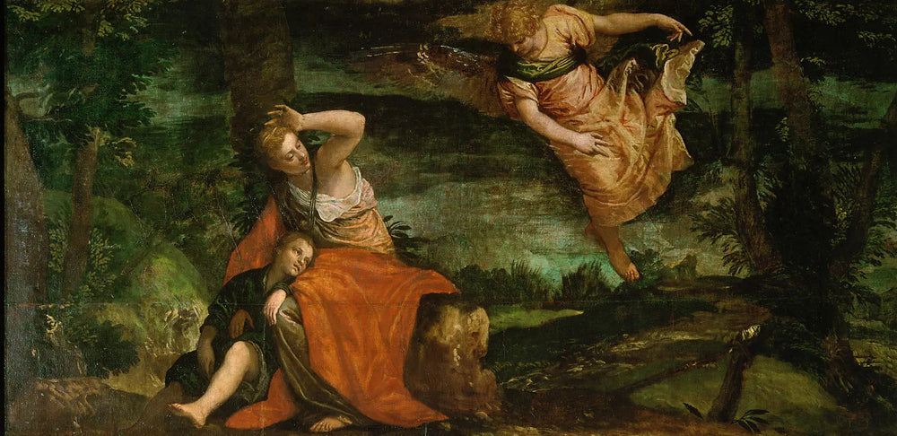 L’ange apparaît à Agar dans le désert / Agar et Ismaël dans le désert de Bersheeba - Paul Véronèse - Alpha Reproduction