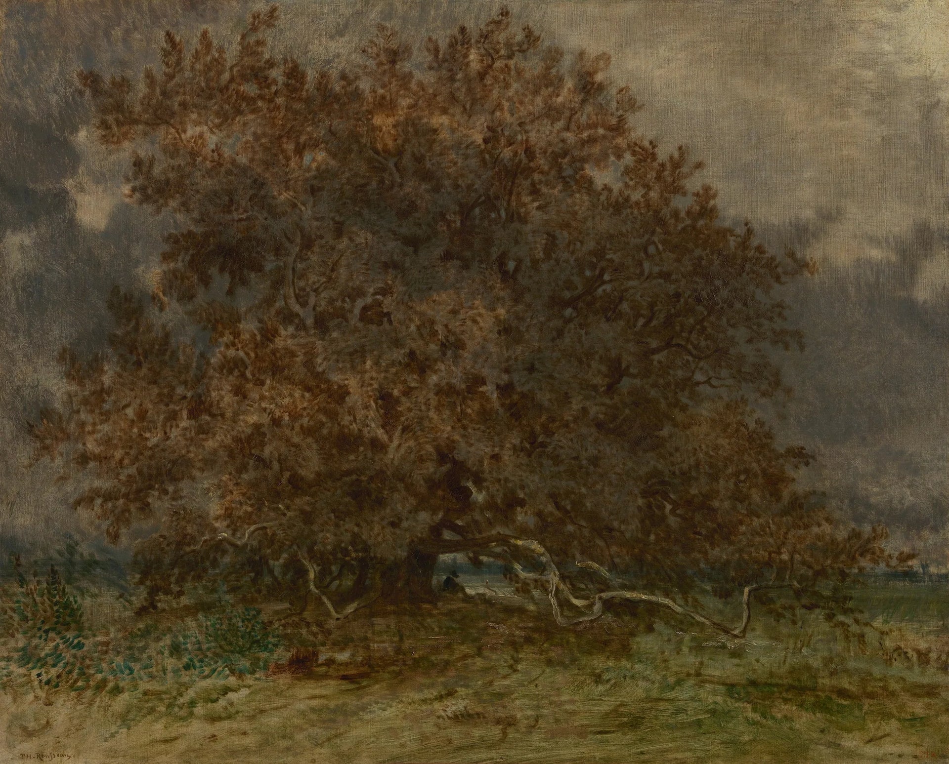 L'arbre tordu au Carrefour de l'Épine - Théodore Rousseau image 1 reproduction artisanale de tableau