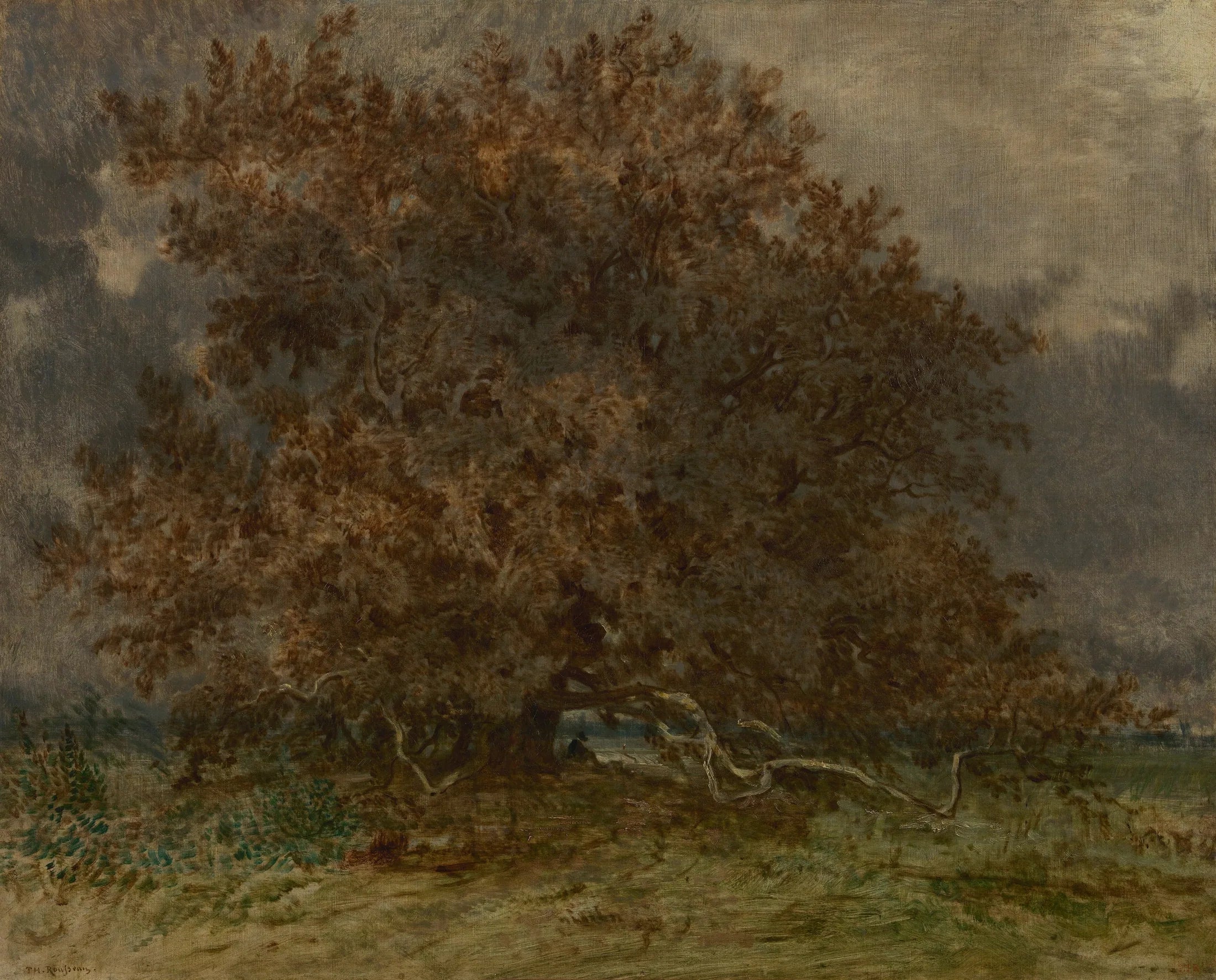 L'arbre tordu au Carrefour de l'Épine - Théodore Rousseau image 1 reproduction artisanale de tableau