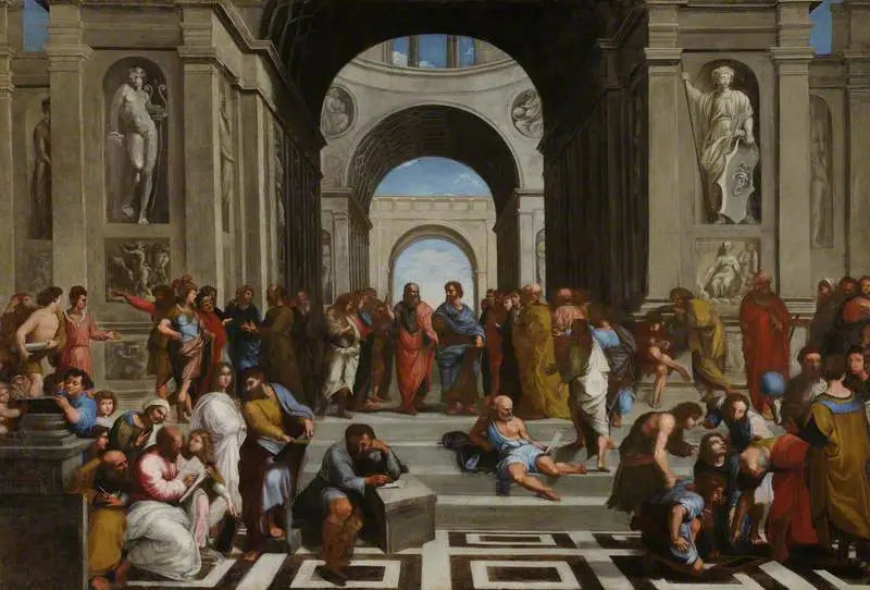 L'école d'Athènes - Raphaël Sanzio image 1 copie peinte à la main à l’huile