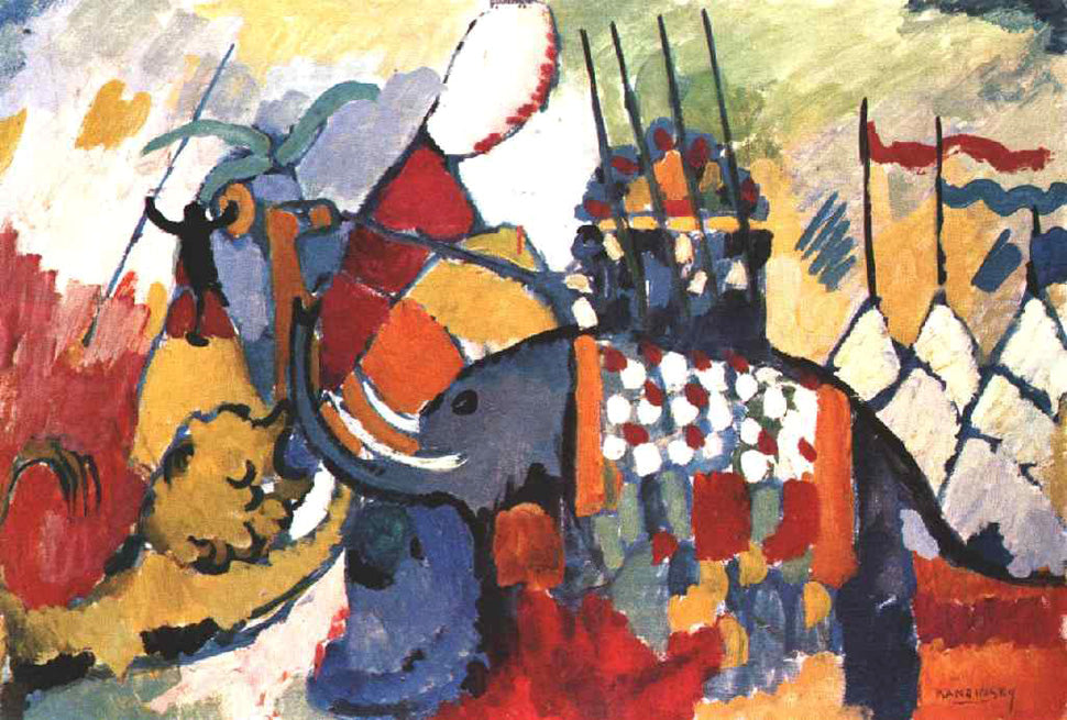 L'Éléphant - Vassily Kandinsky image 1 copie peinte à la main à l’huile