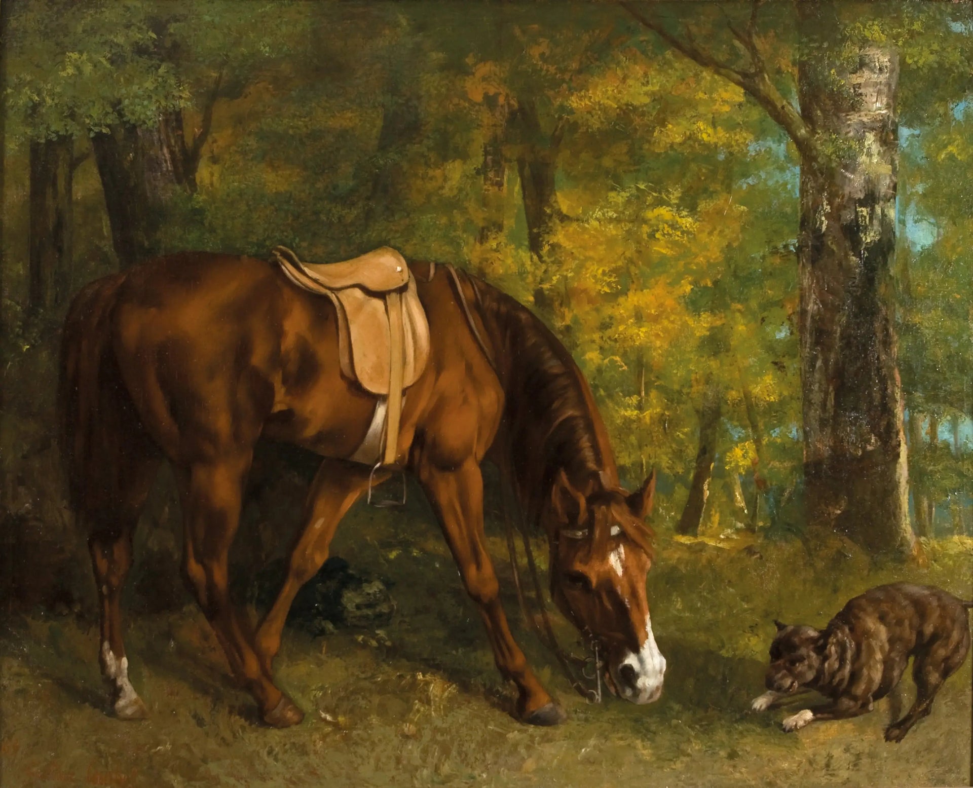 La Chasse au renard - Gustave Courbet image 1 copie de tableau peinte à la main