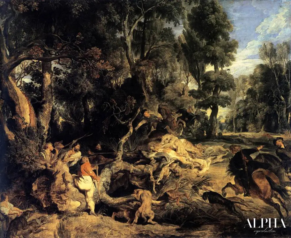 La chasse au sanglier - Peter Paul Rubens - Reproductions de tableaux et peintures haut de gamme