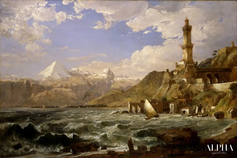 La côte de Gênes - Jasper Francis Cropsey - Reproductions de tableaux et peintures haut de gamme