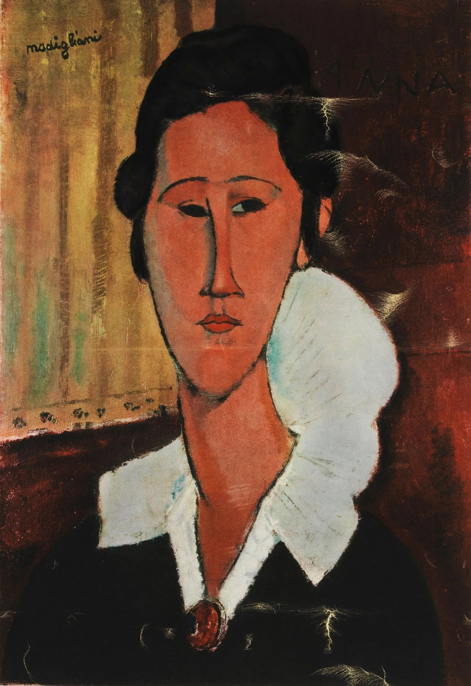 Reproduction du tableau « La dame au tour de cou - Amedeo Modigliani » par Alpha Reproduction en peinture à l’huile