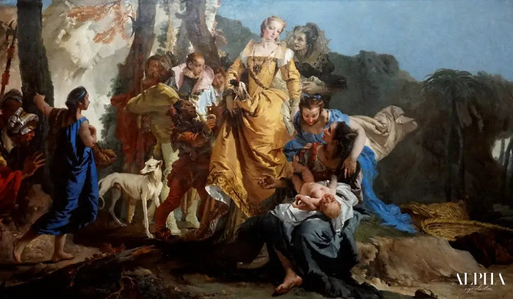 La découverte de l'enfant Moïse - Giovanni Battista Tiepolo - Reproductions de tableaux et peintures haut de gamme