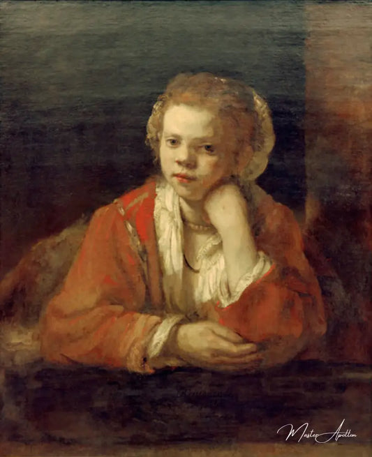 La fille à la fenêtre - Rembrandt van Rijn - Reproductions de tableaux et peintures haut de gamme