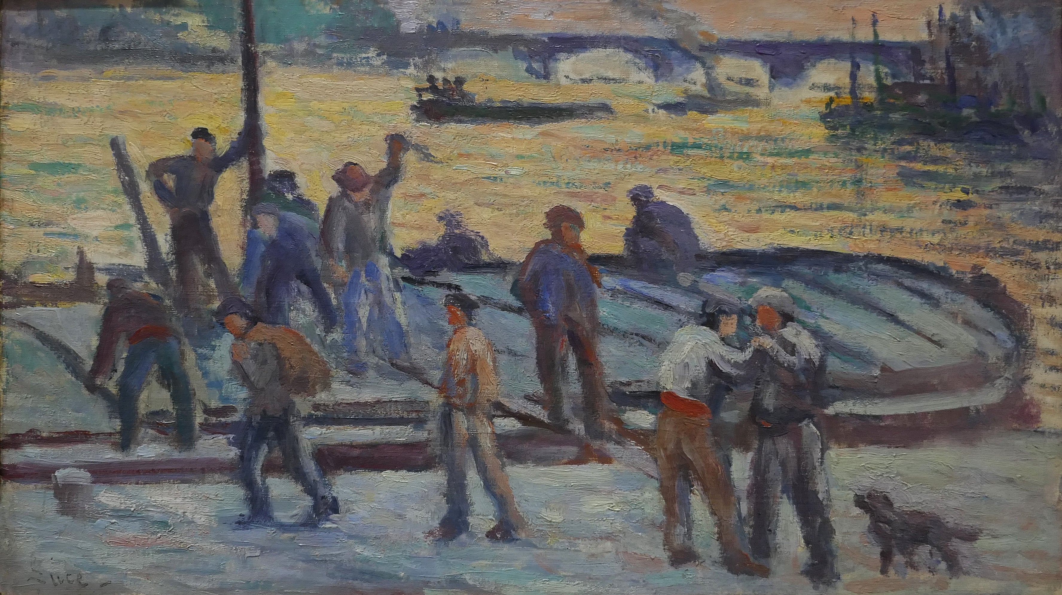 La fin de la journée. Débardeurs de ciment - Maximilien Luce - Alpha Reproduction