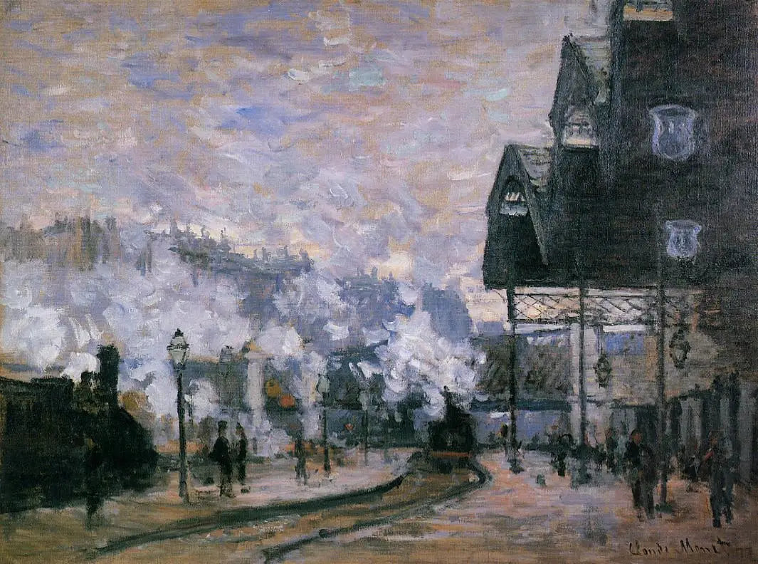 Reproduction du tableau « La Gare Saint-Lazare, vue extérieure - Claude Monet » par Alpha Reproduction en peinture à l’huile