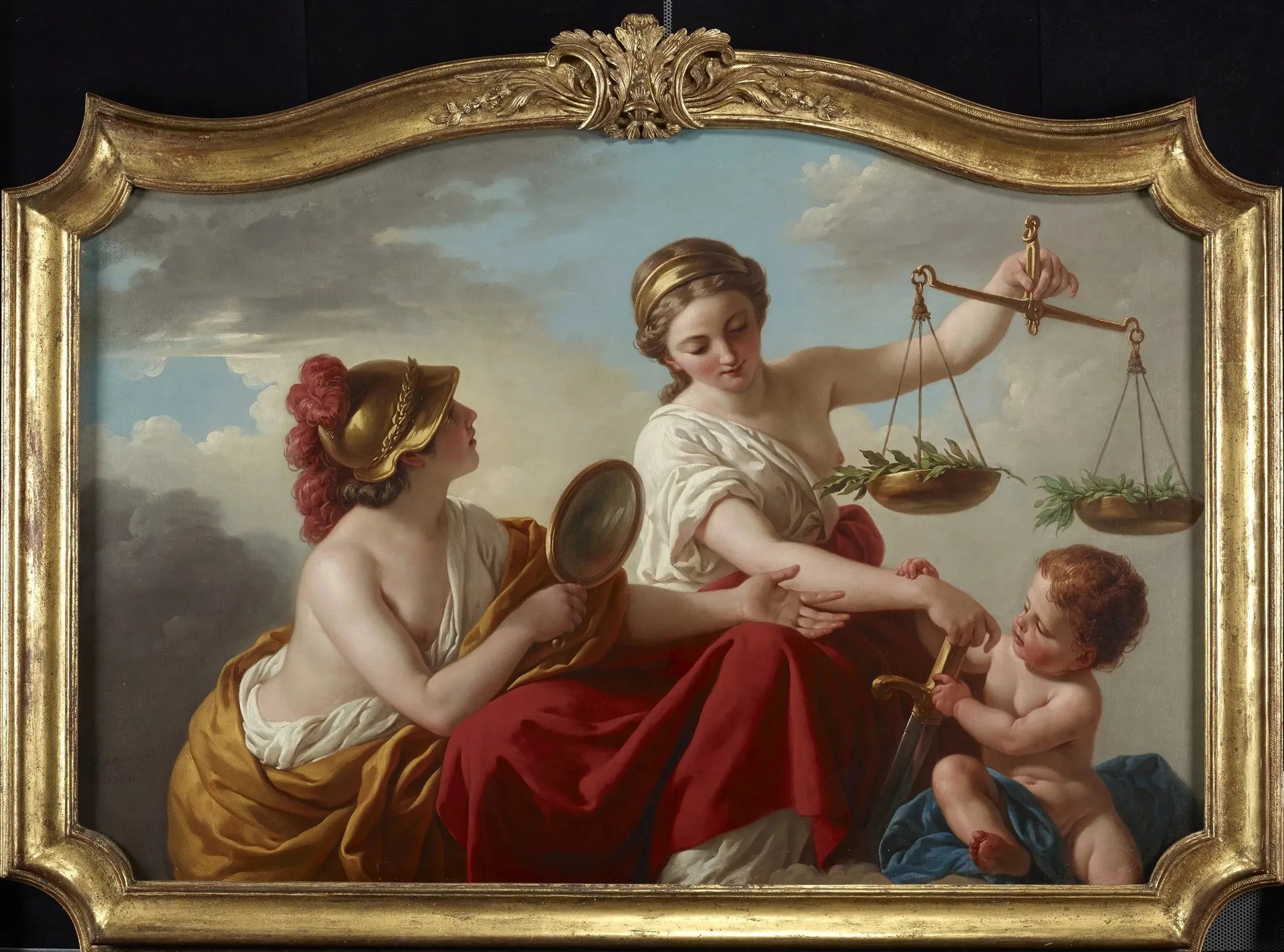 La justice désarmée par l'innocence et applaudie par la prudence - Louis Jean François Lagrenée image 1 reproduction d’œuvre d’art à l’huile