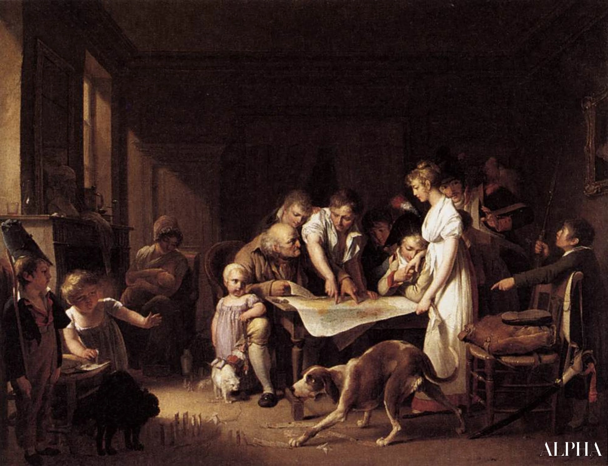 La lecture du Bulletin du Grand - Louis Boilly - Reproductions de tableaux et peintures haut de gamme