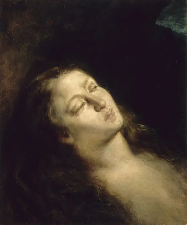 Reproduction du tableau « La Madeleine dans le désert - Eugène Delacroix » par Alpha Reproduction en peinture à l’huile