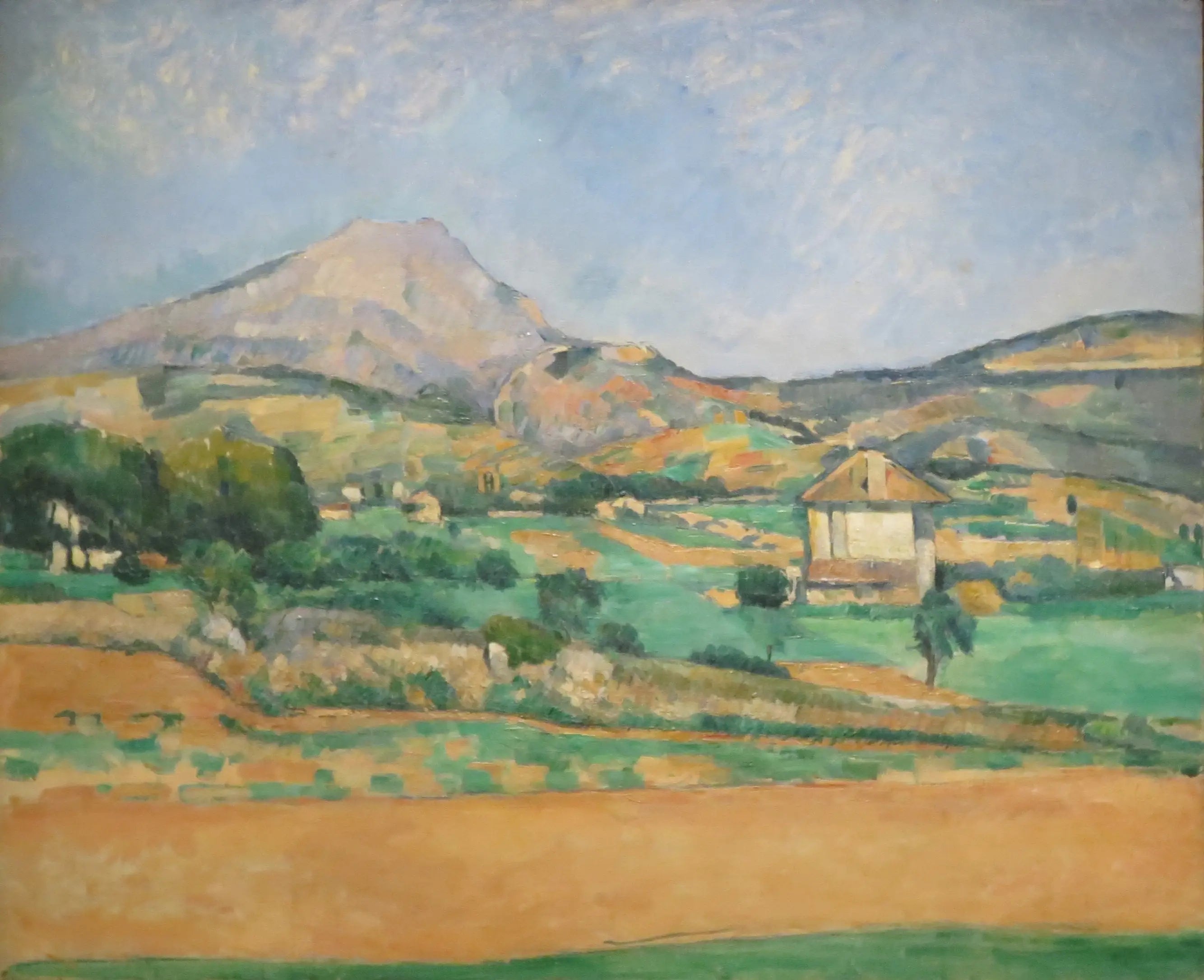 Reproduction du tableau « La Montagne Sainte-Victoire vue du chemin de Valcros (et la bastide La Générale) - Paul Cézanne » par Alpha Reproduction en peinture à l’huile