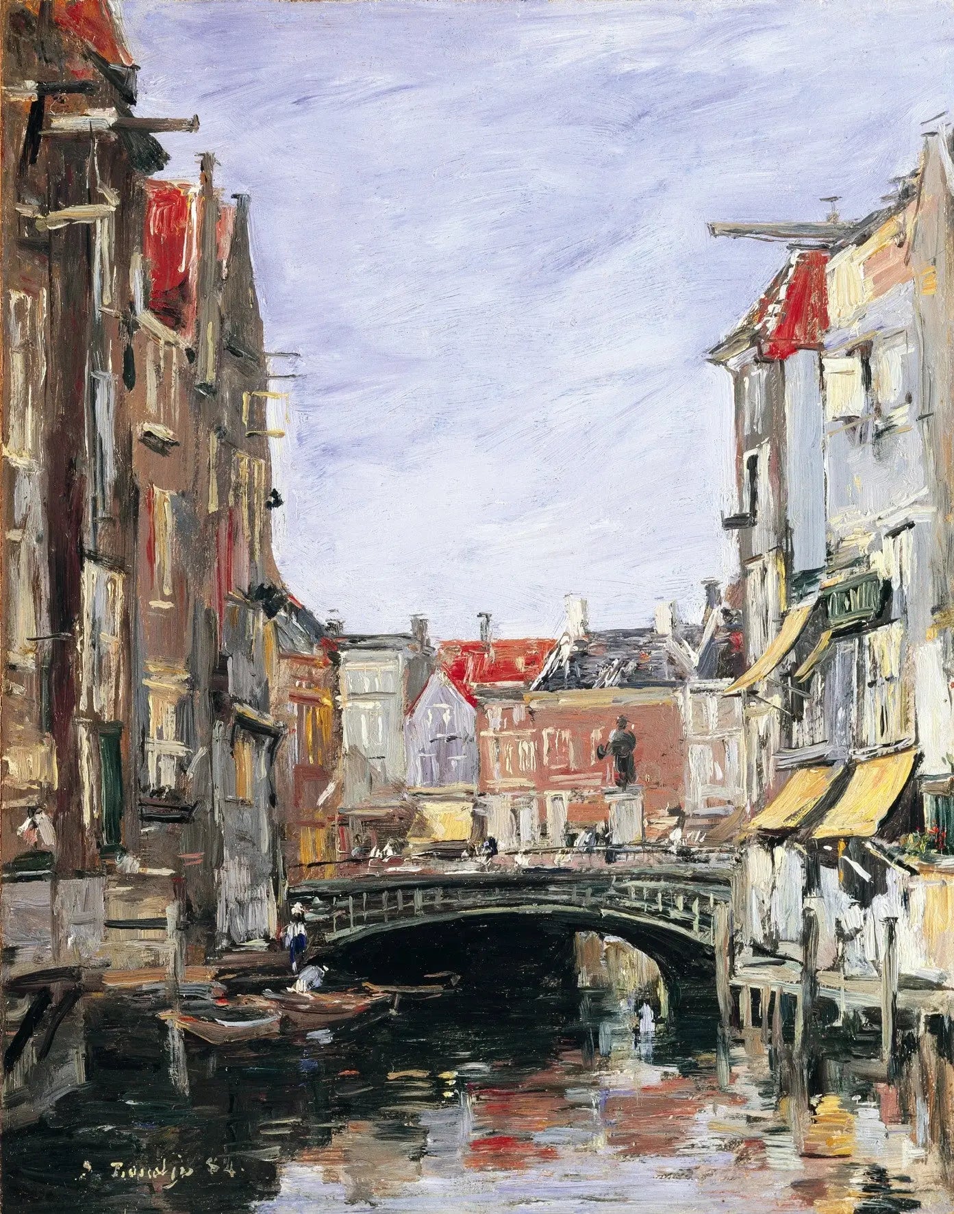 Reproduction du tableau « La place Ary Scheffer, Dordrecht - Eugène Boudin » par Alpha Reproduction en peinture à l’huile