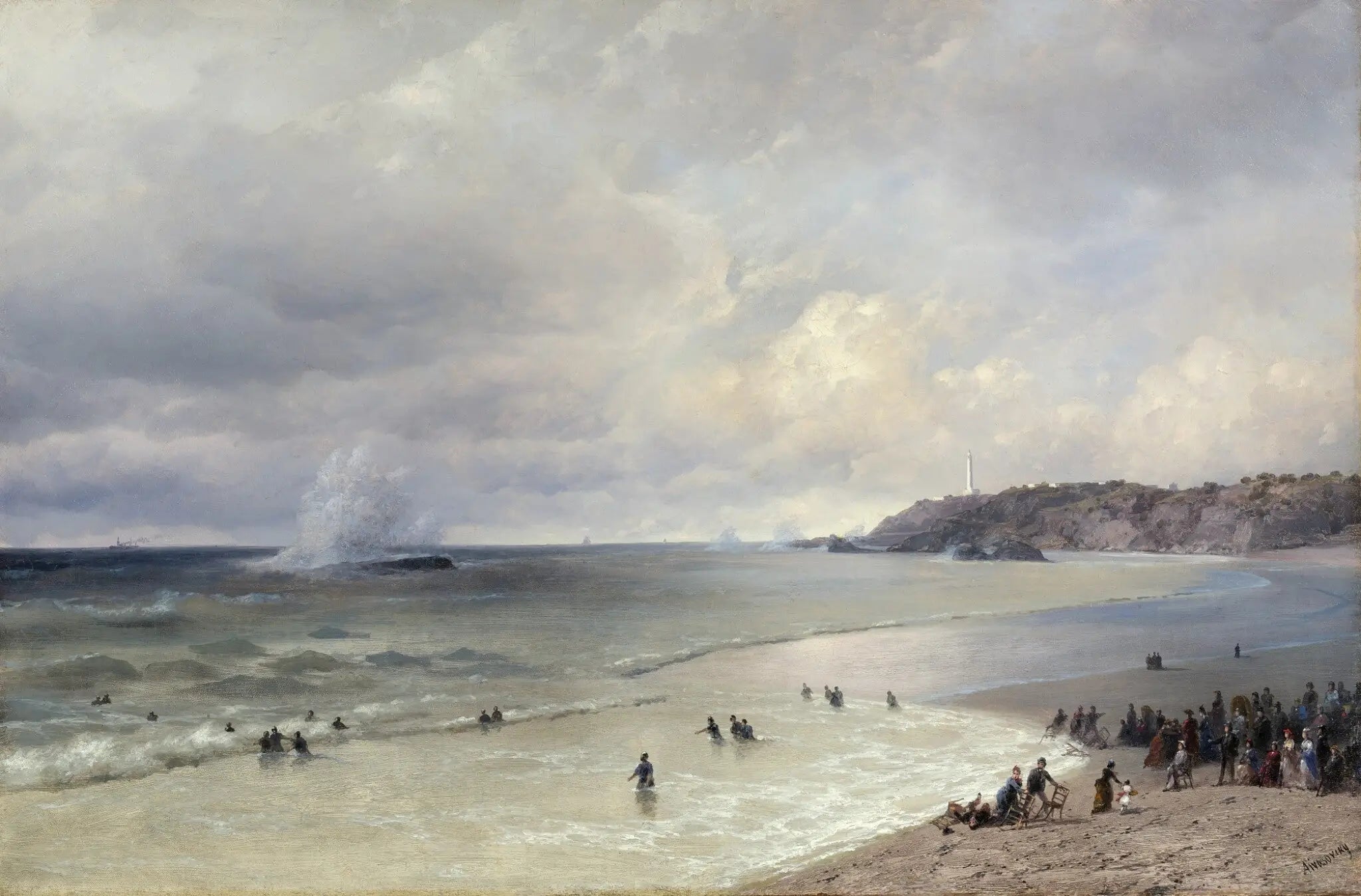 La plage de Biarritz - Ivan Aïvazovski - Alpha Reproduction
