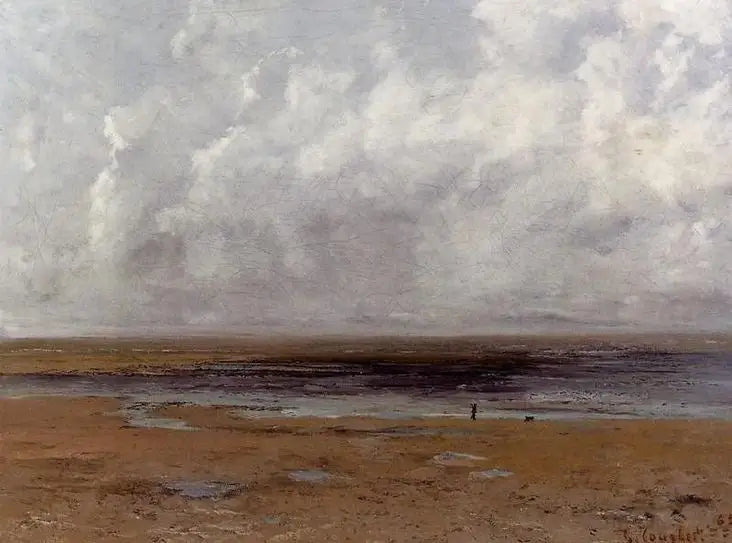 La Plage de Trouville à marée basse - Gustave Courbet image 1 reproduction de peinture à l’huile