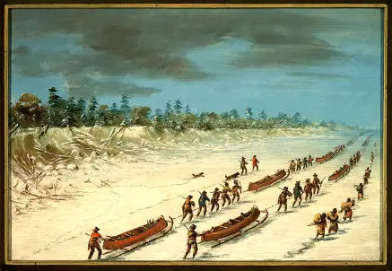 לה סאל חוצה את אגם מישיגן על הקרח. 8 בדצמבר 1681 - ג'ורג' קאטלין