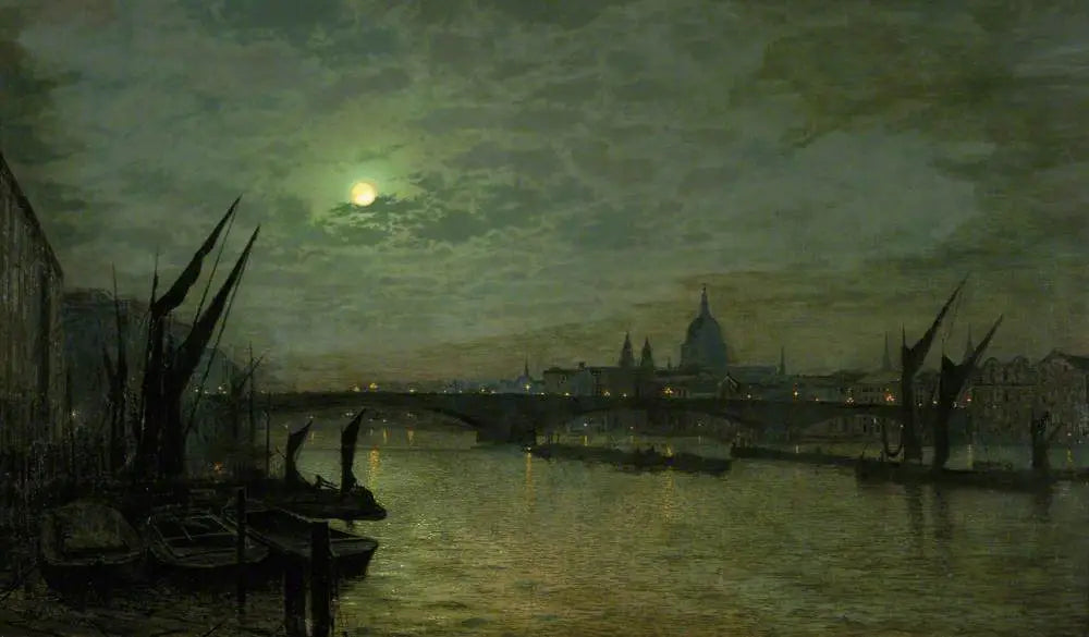 La Tamise au clair de lune avec le pont de Southwark Londres - John Atkinson Grimshaw - Alpha Reproduction