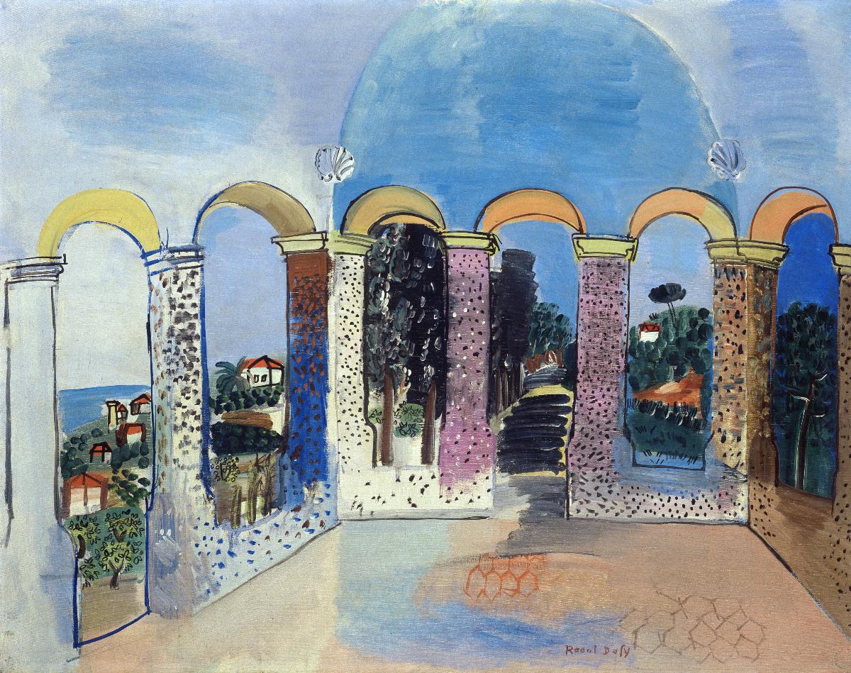 La Terrasse aux arcades à Vallauris - Raoul Dufy image 1 copie de tableau peinte à la main