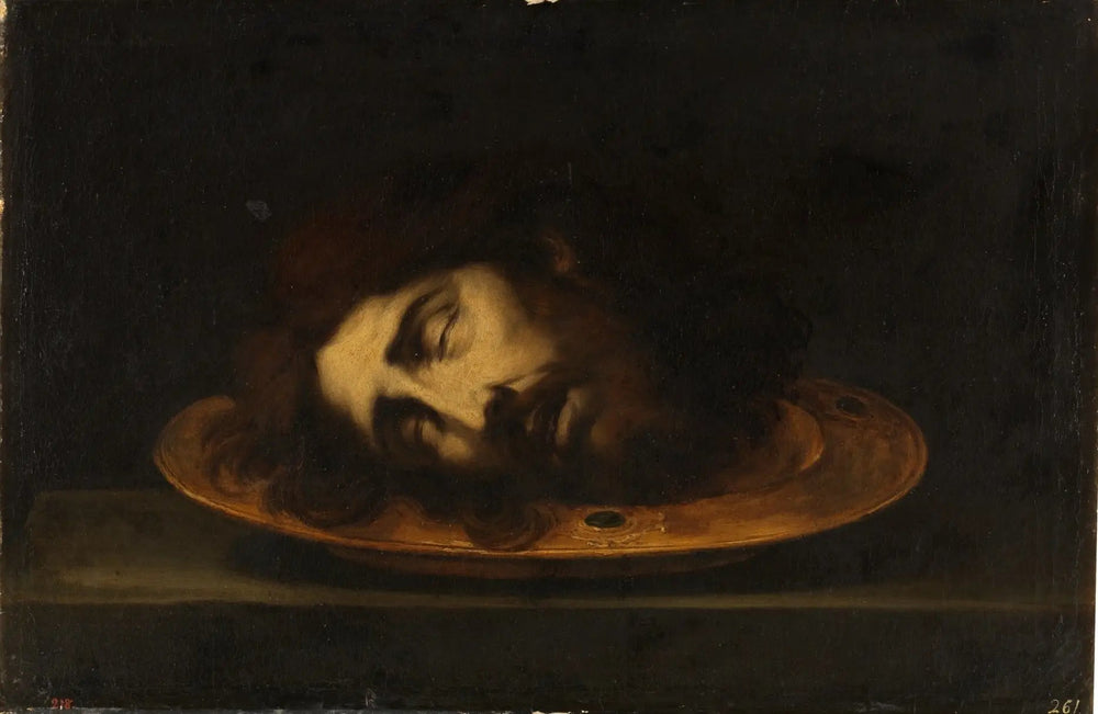 La tête de saint Jean-Baptiste - Bartolomé Esteban Murillo image 1 copie peinte à la main à l’huile