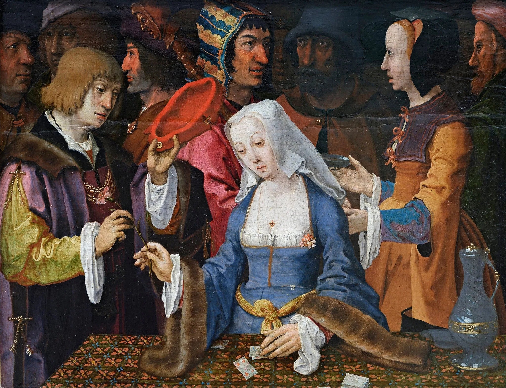 La Tireuse de cartes - Lucas van Leyden image 1 copie de tableau peinte à la main