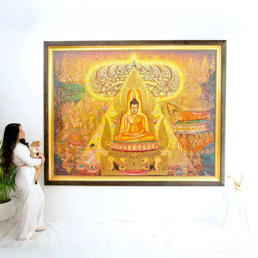 La Vie de Bouddha – Siwakorn | 240 x 180 cm Reproductions de tableaux à la peinture à l’huile