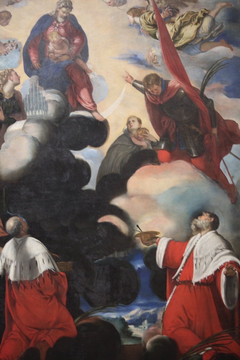 מרים עם הילד הקדוש ססיליה, מרינה, תאודור, קום ודמיאן - ג'קומו טינטורטו
