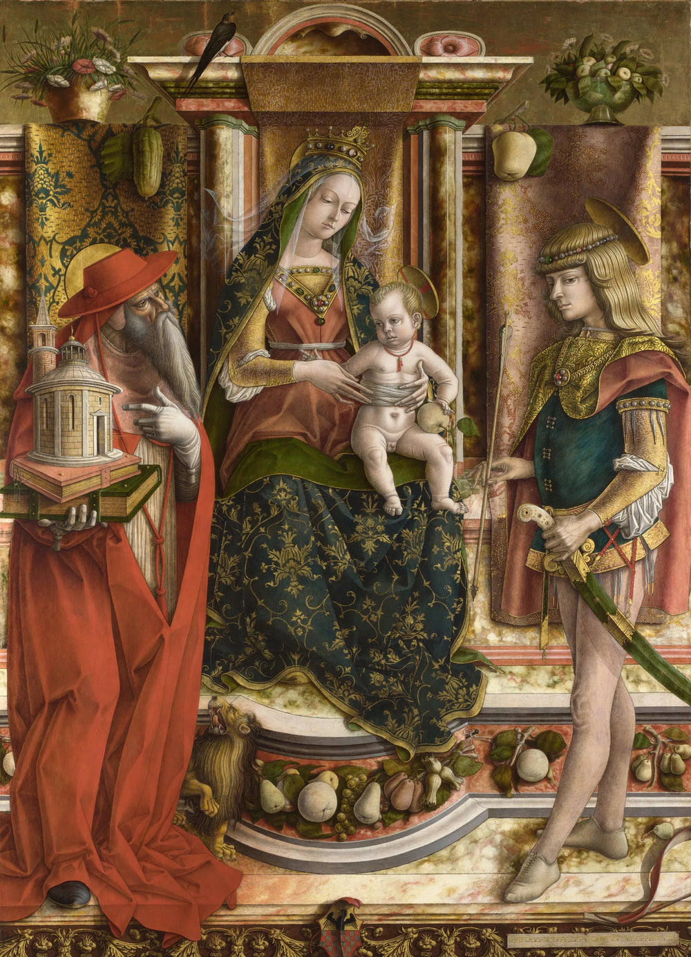 La Vierge à l'hirondelle - Carlo Crivelli image 1 copie peinte à la main à l’huile