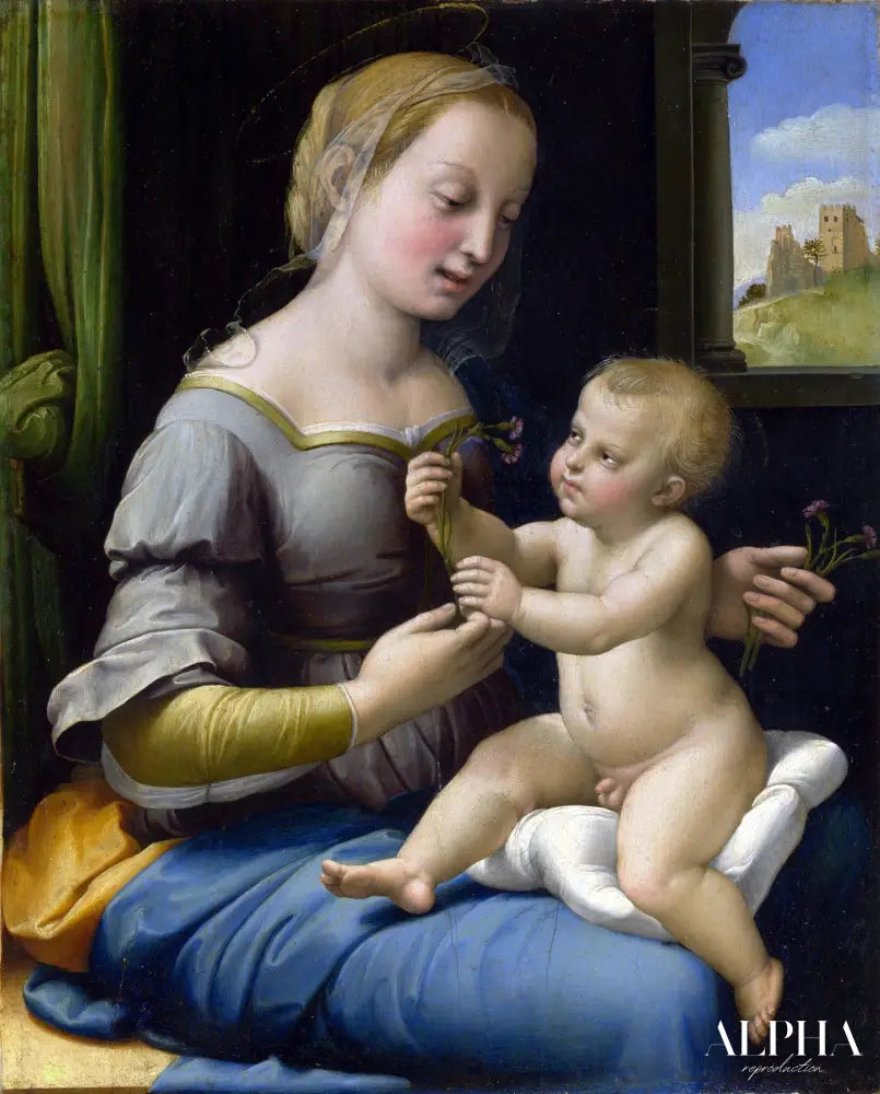 La Vierge aux œillets - Raphaël (peintre) - Reproductions de tableaux et peintures haut de gamme