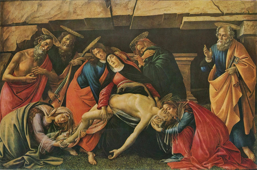 La Lamentation sur le Christ mort de Botticelli, vers 1490-1495, Alte Pinakothek Munich 1075 – reproduction peinture à l’huile sur toile