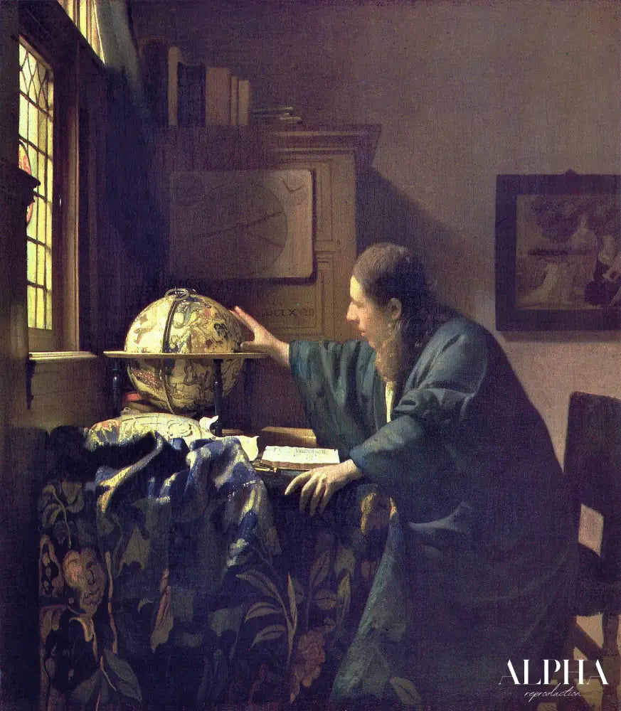 L'Astronome - Johannes Vermeer - Reproductions de tableaux et peintures haut de gamme