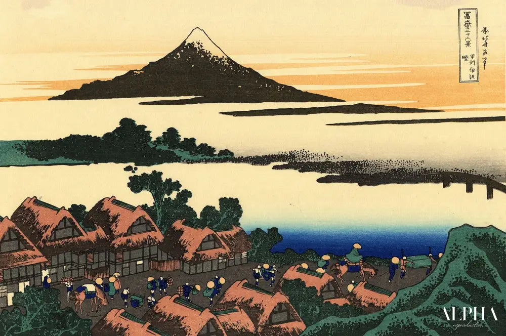 L'aurore à Isawa dans la province de Kai - Katsushika Hokusai - Reproductions de tableaux et peintures haut de gamme