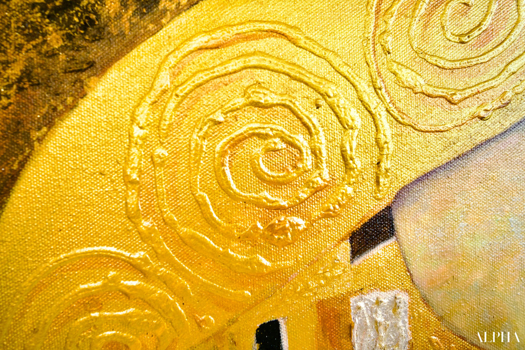 Le Baiser Réimaginé par Master Apollon | 200 x 200 cm Reproductions de tableaux à la peinture à l’huile