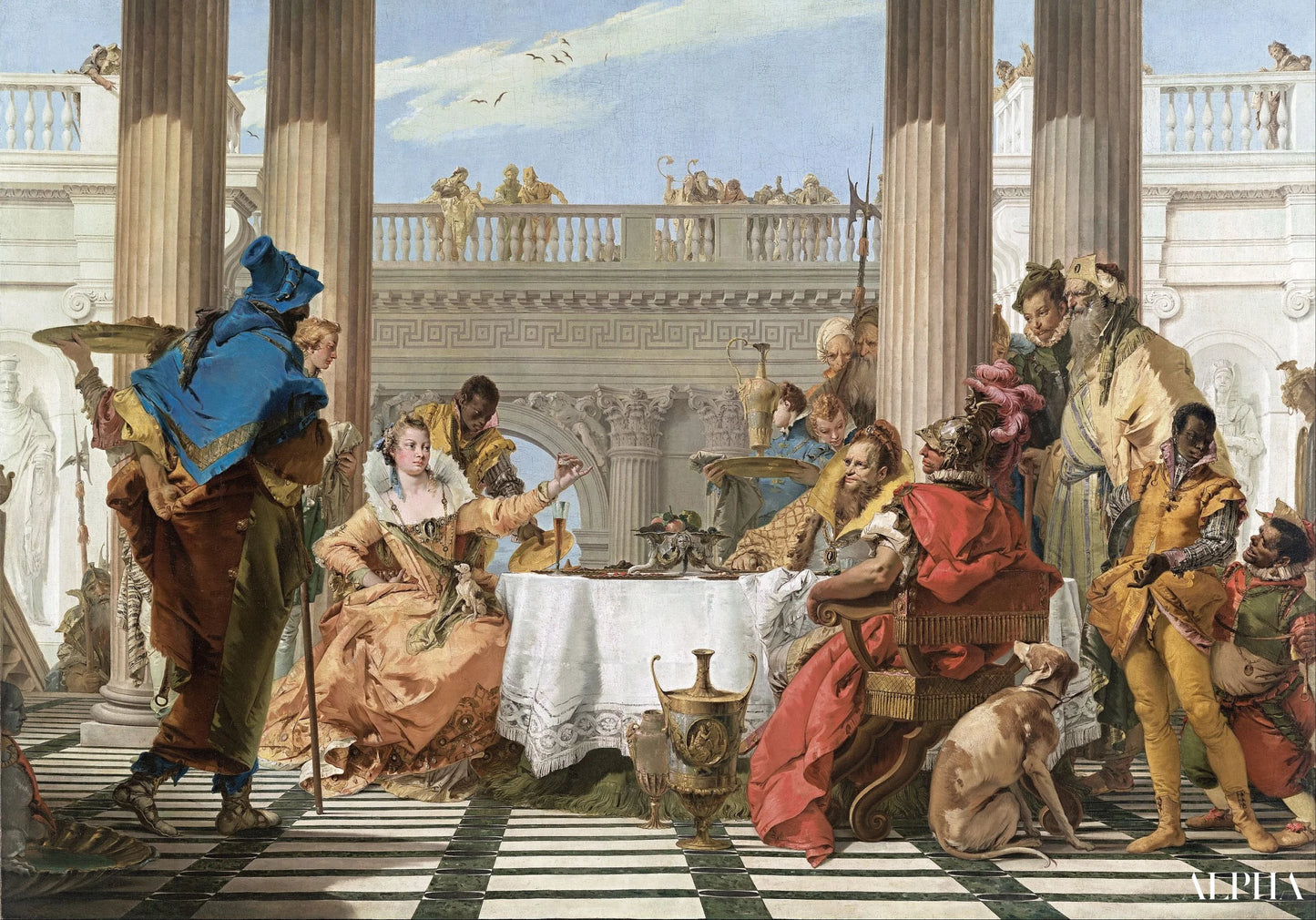 Reproduction du tableau « Le Banquet de Cléopâtre, 1743 - Giambattista Tiepolo » par Alpha Reproduction en peinture à l’huile