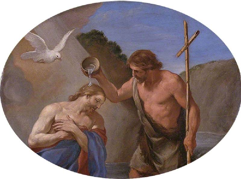 Le baptême du Christ - Andrea Sacchi image 1 tableau peint à l’huile sur toile