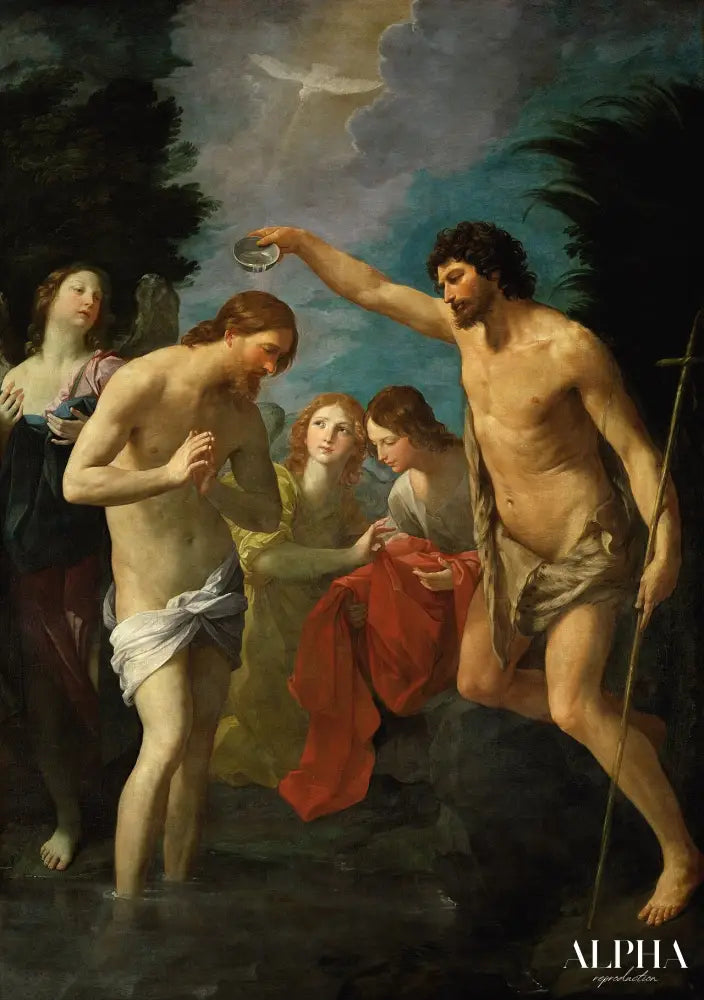 Le baptême du Christ - Guido Reni Reproductions de tableaux à la peinture à l’huile